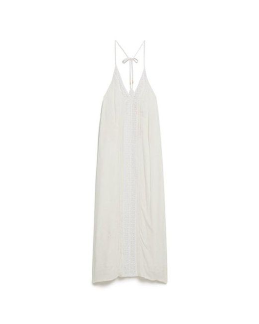 Superdry White Lace Detail Ibiza Cami Maxi Dress