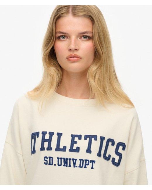 Superdry White & Co Athletic Essentials Applique Crew Sweatshirt