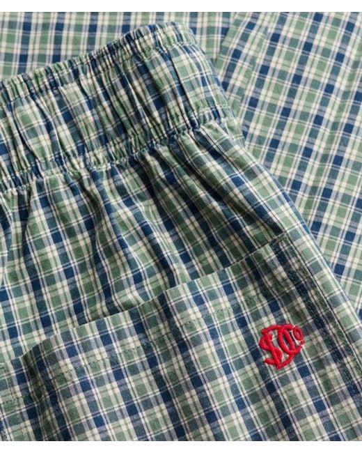 Superdry Purple & Co Mini Check Cotton Trousers