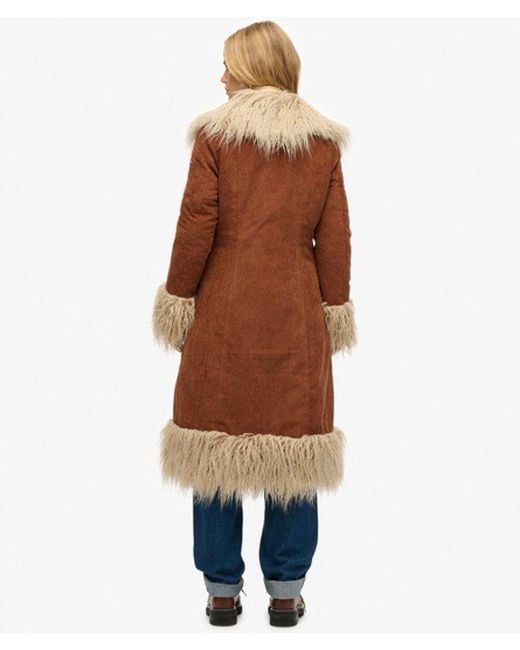 Superdry Natural Long Afghan Coat
