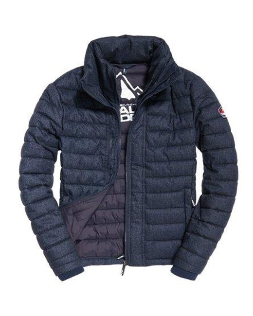 Superdry Blue Fuji Tweed Triple Zip Through Jacket for men