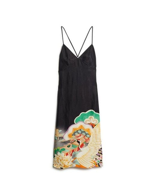 Superdry White & Co Printed Midi Slip Cami Dress