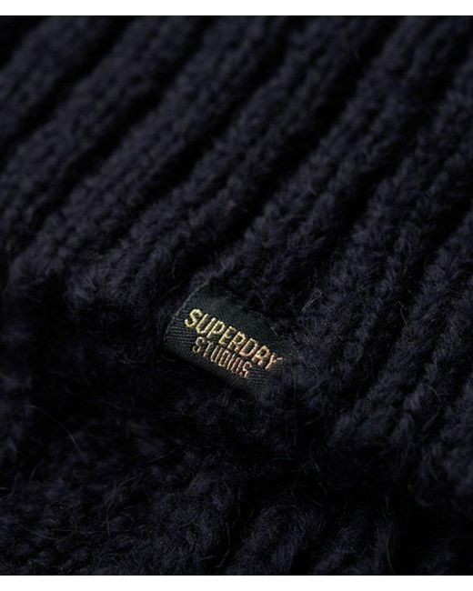 Superdry Black & Co High Neck Cable Knit Jumper