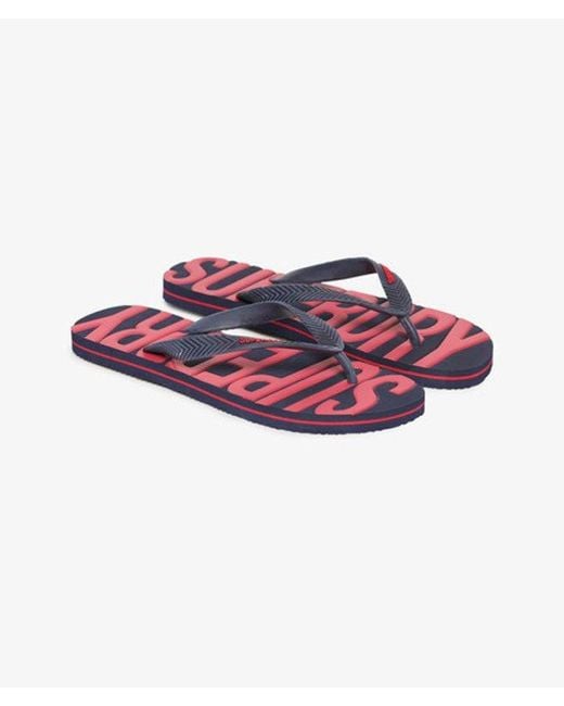 Superdry Red & Co Classic Embossed Vegan Flip Flops for men
