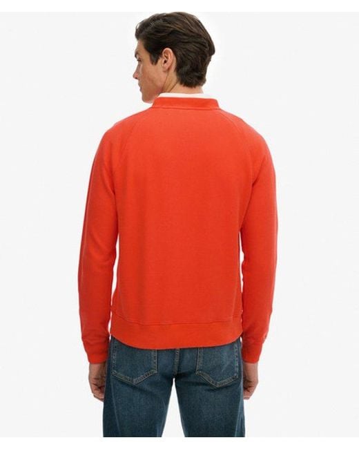 Superdry Red & Co Essential Logo Raglan Crew Sweatshirt for men