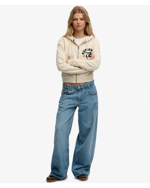 Superdry Natural & Co Athletic Relaxed Crop Zip Hoodie