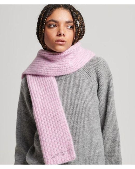 Superdry Pink & Co Ribbed Essential Scarf