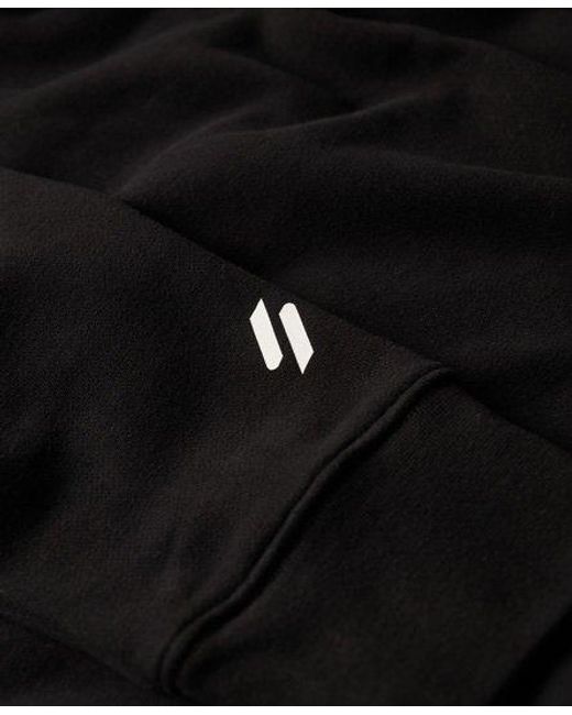 Superdry Black Sportswear Logo Loose Hoodie for men