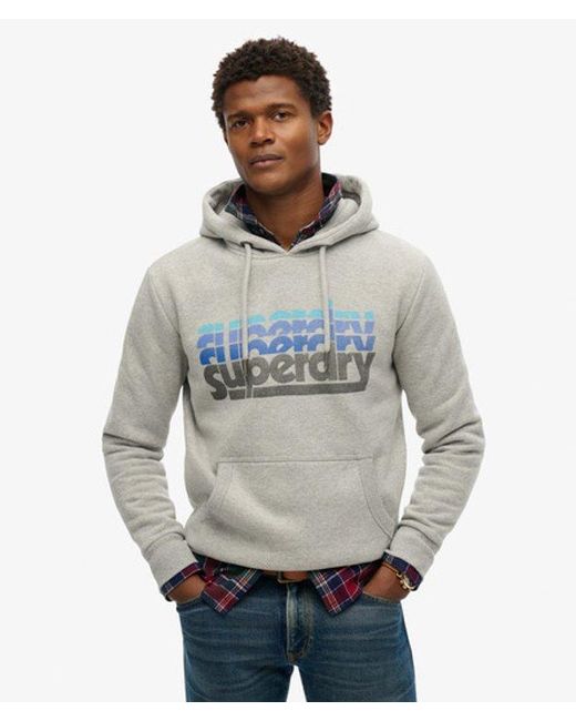Superdry Gray Stacked Hoodie for men