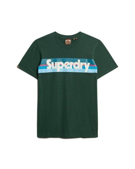 Superdry Green & Co Retro Stripe Logo T-shirt for men