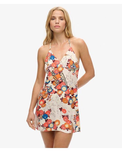 Superdry White & Co Printed Mini Slip Dress