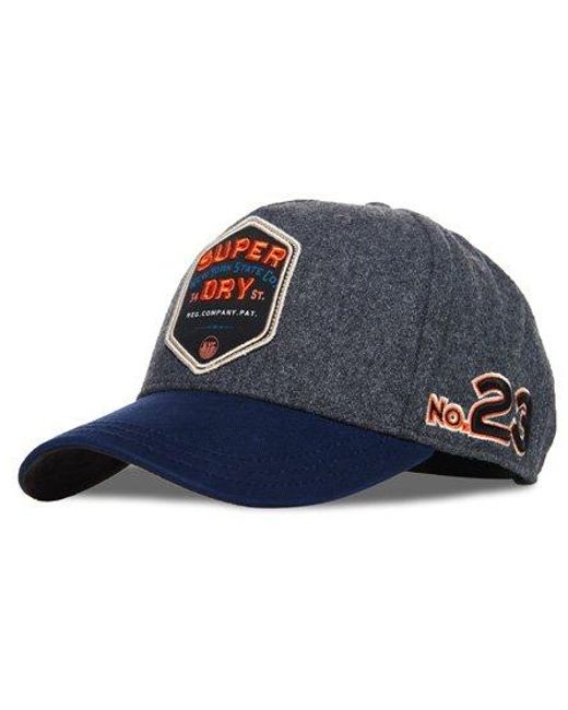 Superdry Blue Merchant Felt Trucker Cap Charcoal Felt for men
