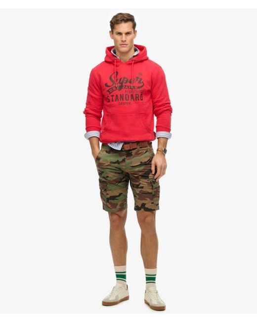 Superdry Red Standard Script Hoodie for men