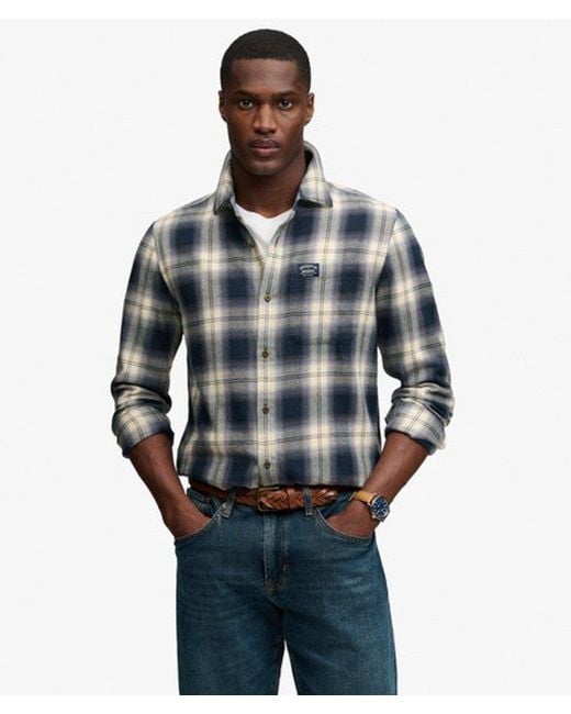 Superdry Blue & Co Long Sleeve Cotton Lumberjack Shirt for men