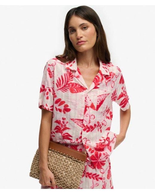 Superdry Red & Co Beach Printed Short Sleeve Shirt