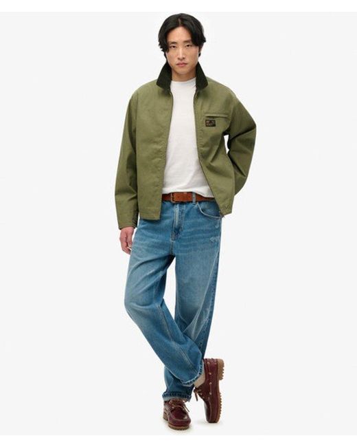 Superdry Green Cord Collar Barn Jacket for men