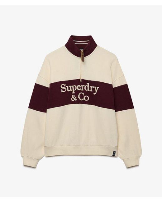 Superdry White & Co Company Logo Half Zip Sweatshirt