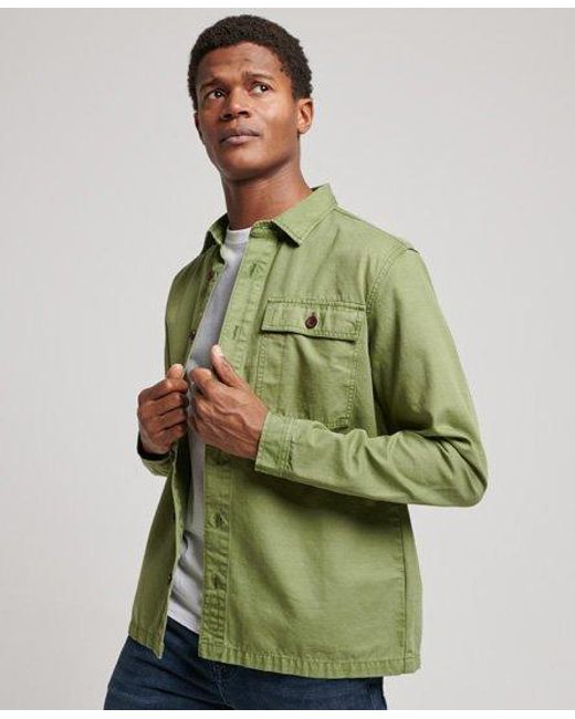 Superdry Green Classic Military Shirt for men