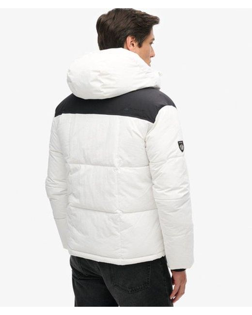Superdry White & Co Hooded Box Quilt Puffer Jacket for men