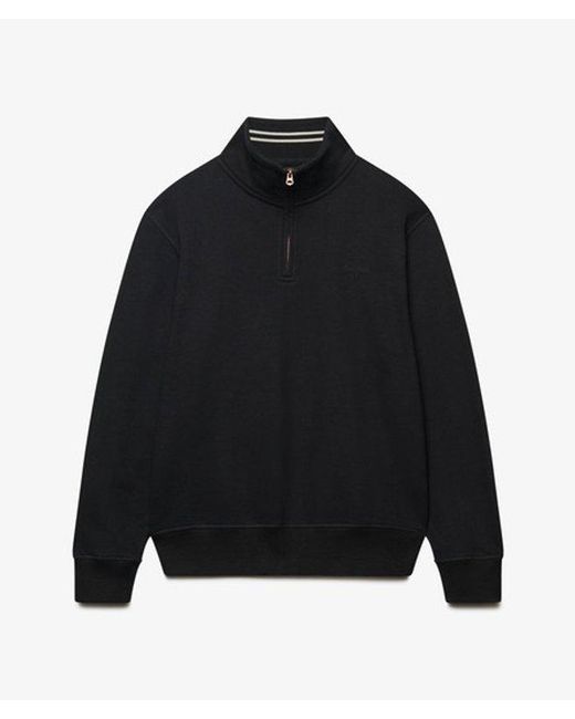 Superdry Black & Co Essential Serif Logo Half Zip Sweatshirt for men
