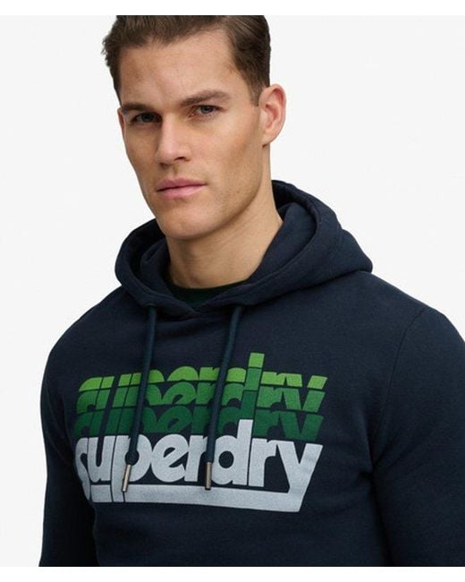 Superdry Blue & Co Stacked Hoodie for men