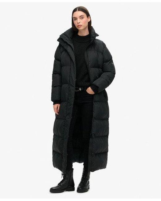 Femme Doudoune Ultra Longue Taille Superdry en coloris Black