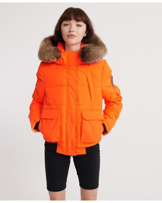 Superdry Ella Everest Bomber Jacket Orange