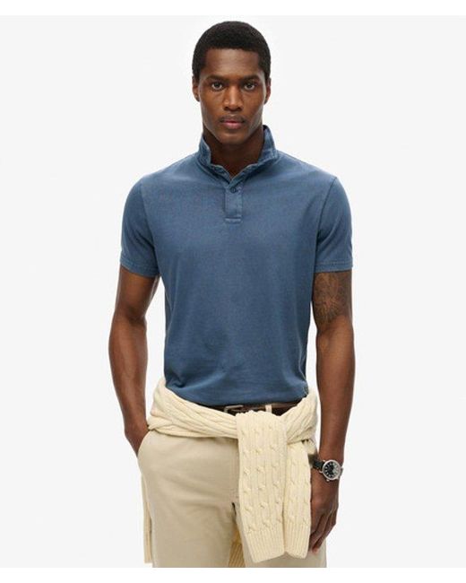 Superdry Blue & Co Essential Jersey Polo Top for men