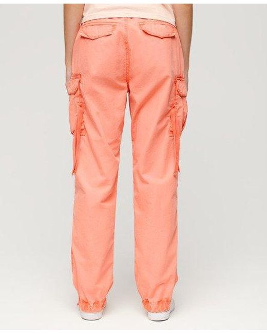 Superdry Orange Ladies Classic Low Rise Parachute Cargo Pants