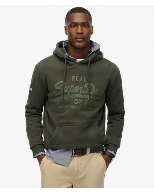 Superdry Green & Co Vintage Logo Tonal Hoodie for men