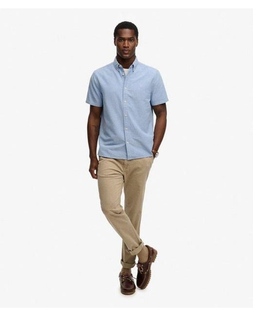 Superdry Blue & Co Preppy Oxford Short Sleeve Shirt for men