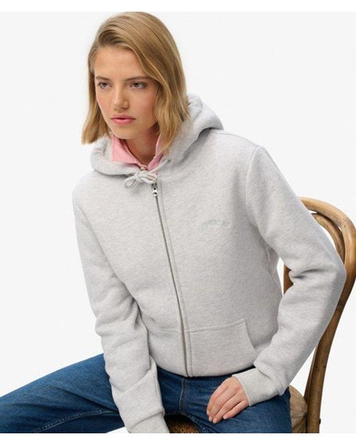 Superdry Gray & Co Borg Lined Zip Hoodie