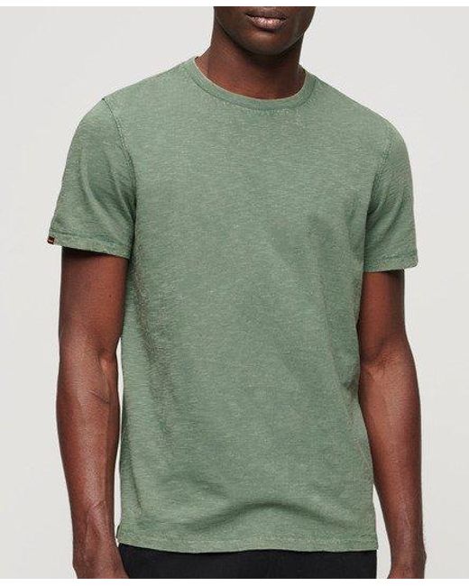 Superdry Green Crew Neck Slub Short Sleeved T-shirt for men