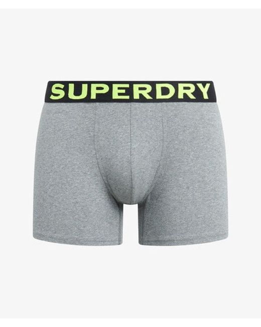 Superdry Blue & Co Classic Panelled Boxer Triple Pack for men