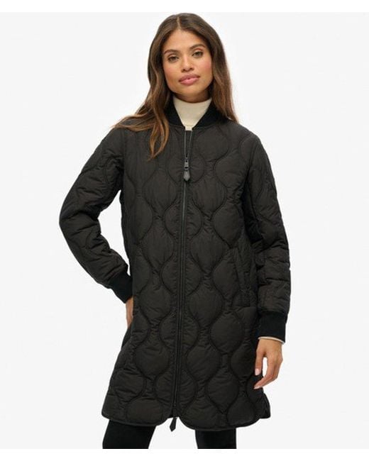 Superdry Black & Co Long Quilted Liner Jacket