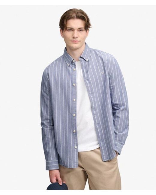 Superdry Blue & Co Preppy Oxford Long Sleeve Shirt for men