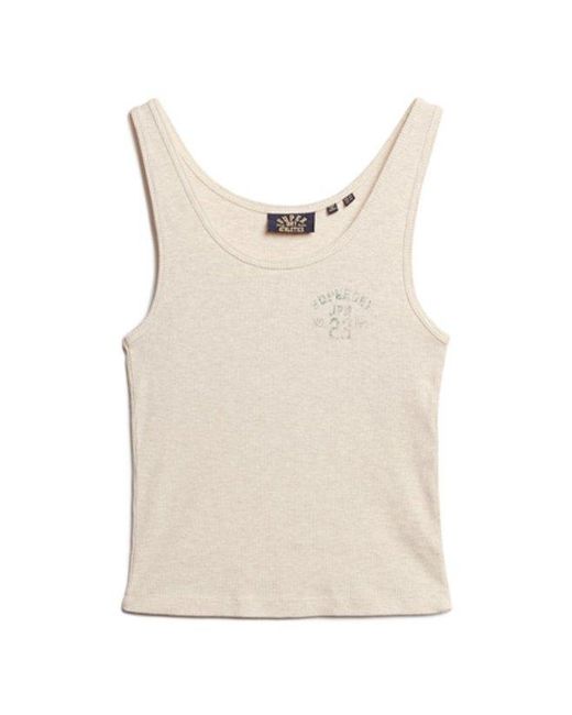 Superdry Blue & Co Athletic Essentials Ribbed Vest Top