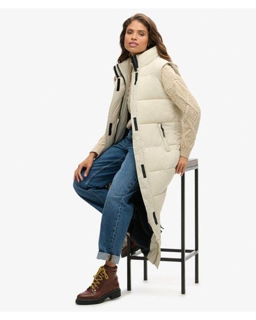 Superdry Blue & Co Ripstop Long Puffer Gilet