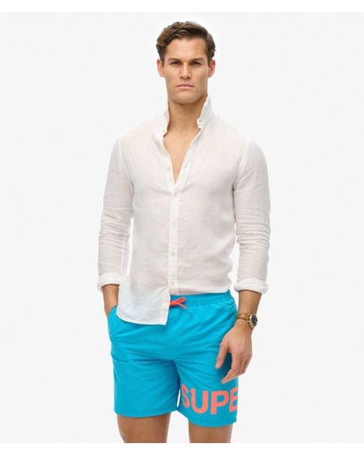 Superdry Blue & Co Graphic 17-inch Swim Shorts for men