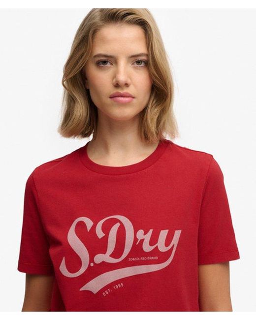 Superdry Red Varsity Script T-Shirt