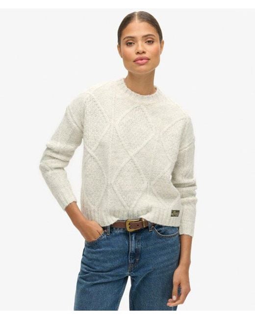 Superdry White & Co Chunky Cable Knit Jumper
