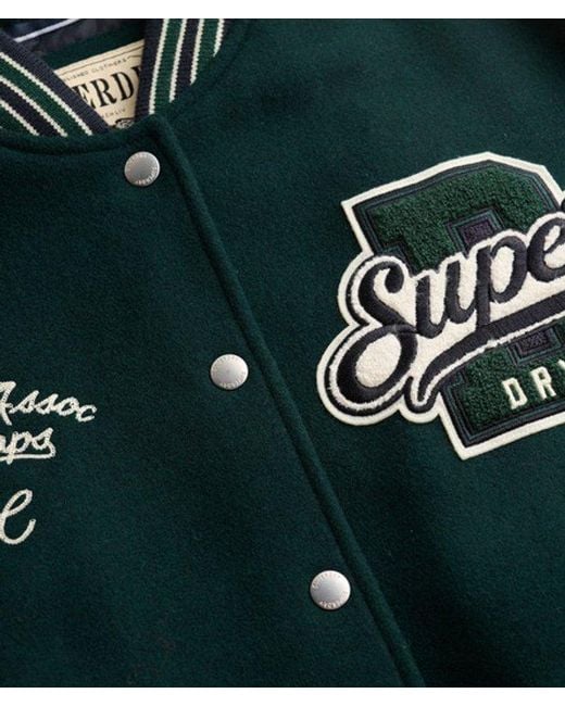 Superdry Green & Co Patched Varsity Bomber Jacket