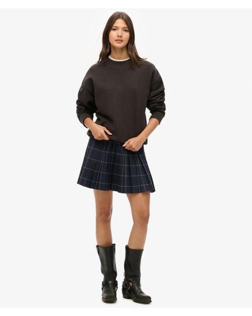 Superdry Blue & Co Vintage Pleated Mini Skirt