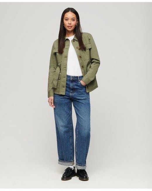 Superdry Green Ladies Classic Cotton Belted Safari Jacket