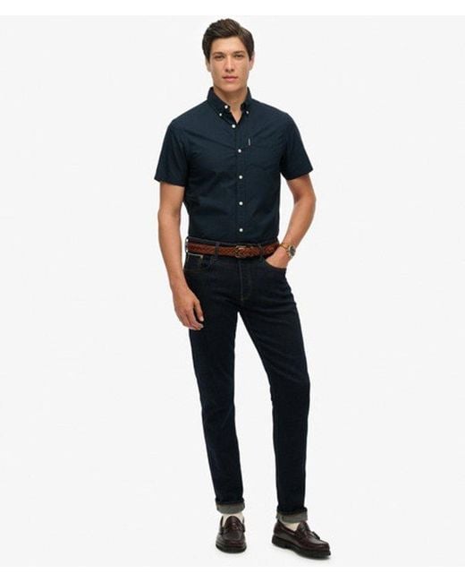Superdry Blue & Co Oxford Short Sleeve Shirt for men