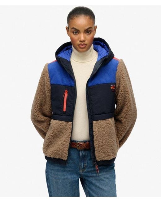 Superdry Blue Hooded Fleece Jacket