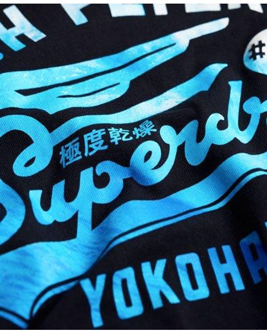 Superdry Blue High Flyers Wave T-Shirt Eclipse for men