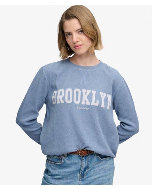 Superdry Blue & Co Athletic Essential Graphic Long Sleeve Top