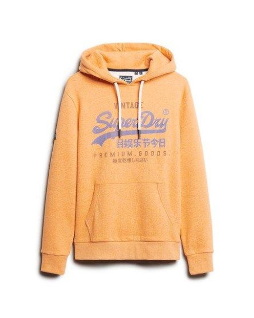 Sweat à capuche à motif vintage logo premium goods Superdry pour homme en coloris Orange