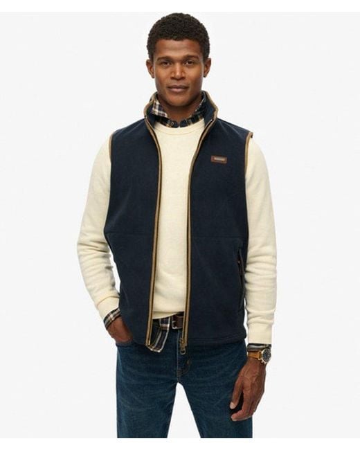 Homme Gilet En Polaire Estate Taille Superdry pour homme en coloris Blue